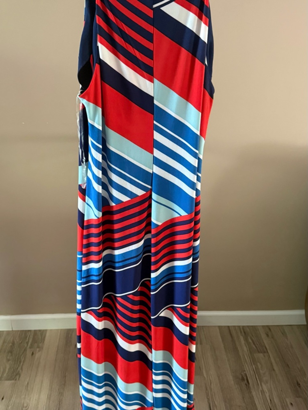 Chaps Navy, Red & Light Blue Striped Dress